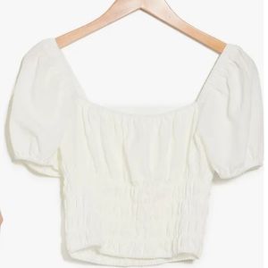 NWT Square Neck Smocked Top